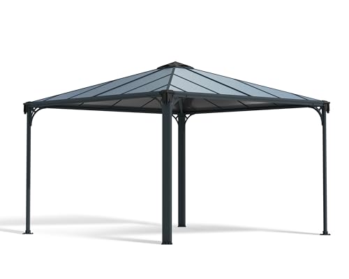 Palram Canopia Palermo 3600 Gartenpavillon: Hchst Widerstandsfhig, Hardtop Pavillon Robuste Aluminiumkonstruktion Mit Dach Aus Polycarbonat. Ideal Als Freistehende Berdachung, 360x360x295 cm, Grau