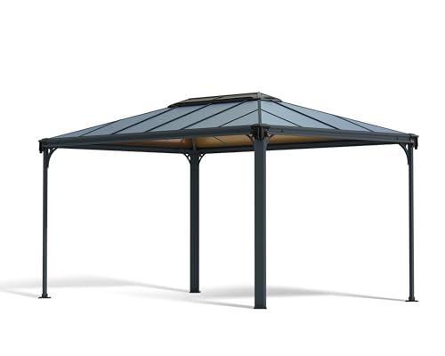 Palram Martinique 4300 Gartenpavillon: Höchst widerstandsfähig, Hardtop Pavillon 430 x296 cm. Robuste Aluminiumkonstruktion Mit Dach Aus Polycarbonat. Ideal Als Freistehende Überdachung