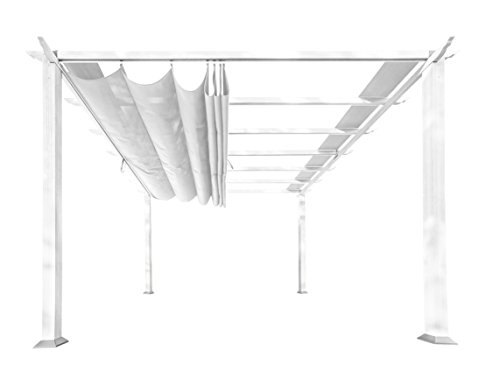 Paragon Outdoor PR11WTW Hinterhofstruktur, weiche Oberseite mit weißem Rahmen, Aspen Pergola, 30 x 30 cm, Off