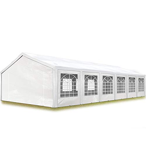 TOOLPORT Partyzelt Pavillon 6x12 m in weiß PE Plane 350 N Wasserdicht UV Schutz Festzelt Gartenzelt