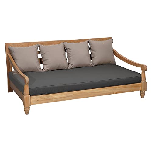 OUTLIV. Mojo 3-Sitzersofa Teak/Sunproof aus Teakholz, gemütliches Sofa mit Polster aus Olefin Bezug, der Blickfang in Ihrem Garten
