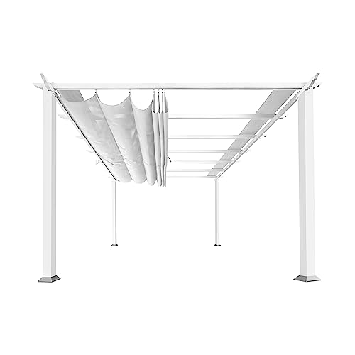 Paragon Outdoor PR11WTW Hinterhofstruktur, weiche Oberseite mit weißem Rahmen, Aspen Pergola, 30 x 30 cm, Off