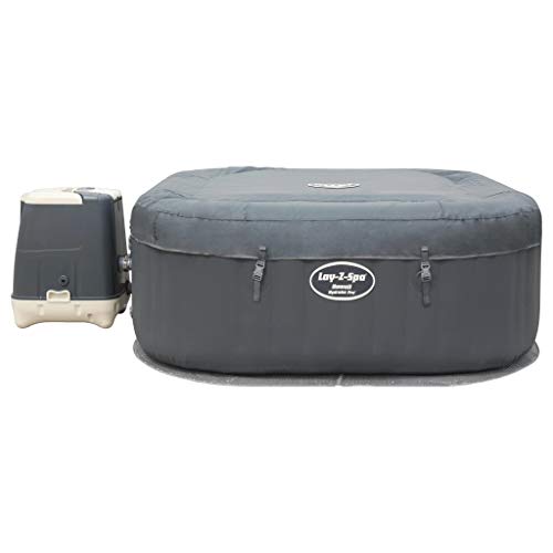 Bestway Lay-Z-Spa Hawaii HydroJet Pro, selbstaufblasender Whirlpool grau, eckig, 180x180x71 cm
