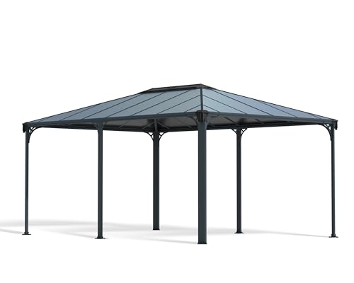 Palram Canopia Martinique 5000 Gartenpavillon: 10 Jahre Garantie. Höchst widerstandsfähig, Hardtop Pavillon 492 x359 cm. Robuste Aluminiumkonstruktion mit Dach aus Polycarbonat.