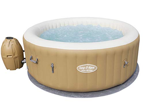 Bestway Lay-Z-Spa Palm Springs AirJet, Whirlpool rund aufblasbar mit Massagefunktion, 196x196x71 cm