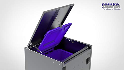 Reinkedesign Mülltonnenbox Boxxi mit Kippdeckel aus verzinktem Stahl in Anthrazit RAL 7016 als Bausatz (4 x 240l)