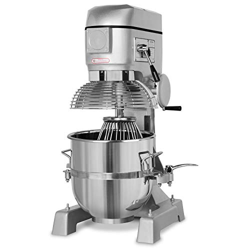 vertes Professionelle Teigknetmaschine Knetmaschine Teigmaschine mit Planetenrührwerk, 40L Kapazität, Edelstahl Rührschüssel, Rührblatt, Knethaken und Schneebesen, 3 Stufen 95, 170 und 326 U/min