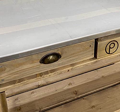 Palettenmöbel Grill-Tisch PERTHONE Basic, Neuholz gebeizt in klassischer Paletten Optik, jedes Teil ist einzigartig und Wird in Deutschland in Handarbeit gefertigt