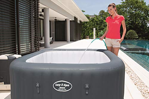 Bestway Lay-Z-Spa Hawaii HydroJet Pro, selbstaufblasender Whirlpool grau, eckig, 180x180x71 cm