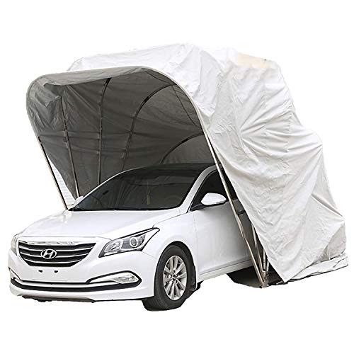 Faltgarage Für Sonnenschutzmittel Im Freien, Teleskopierbarer Unterstand Für Mobile Autos, Einfacher Parkschuppen, Zusammenklappbarer Carport, Haushaltsparkschuppen,Weiß