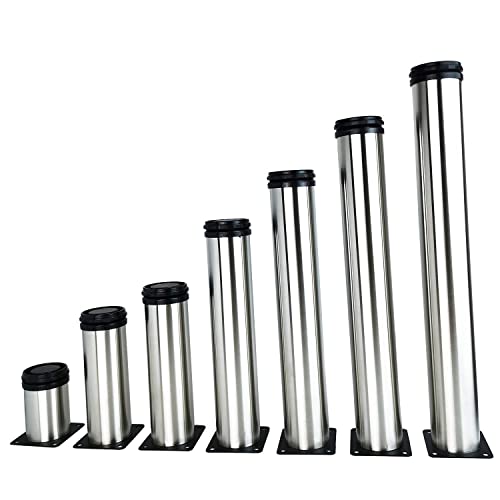 Qrity 4X Tischbein, Füße für Möbel, Möbelfüße Verstellbar 600mm, Tischbeine Möbelfuß für Tabellen, Schreibtische, DIY Möbel, Sofa, Schränke usw(Gesamt: 600-620mm)