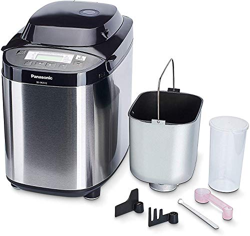 Panasonic Brotbackautomat mit 2 Knethaken SD-ZB2512 (38 Backprogramme mit Spezialprogrammen für Brot, Kuchen, Nudelteig und Marmeladen, Edelstahl)