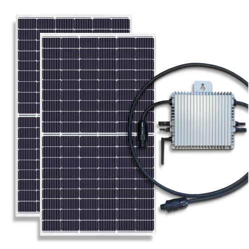Balkonkraftwerk 600w komplett steckdose mit 2x380W (760W) Solarpanel und Deye Wechselrichter Sun600G3 mit Wifi. 230V Plug