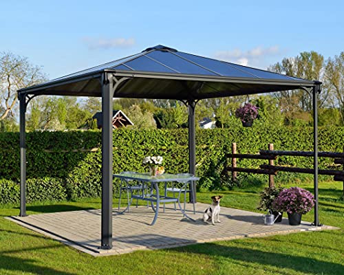 Palram Canopia Palermo 3600 Gartenpavillon: Hchst Widerstandsfhig, Hardtop Pavillon Robuste Aluminiumkonstruktion Mit Dach Aus Polycarbonat. Ideal Als Freistehende Berdachung, 360x360x295 cm, Grau