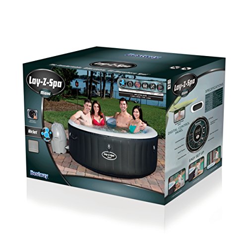 Lay-Z-Spa Miami AirJet (180x66 cm), aufblasbarer Whirlpool für bis zu 4 Personen, rund