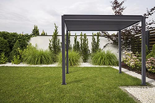 SORARA Das Original Mirador Classic Pavillon 3 x 4 m Wasserdicht - Pergola mit Lamellendach - Aluminium/Stahl terrassenüberdachung - Schwarz