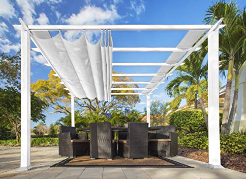 Paragon Outdoor PR11WTW Hinterhofstruktur, weiche Oberseite mit weißem Rahmen, Aspen Pergola, 30 x 30 cm, Off