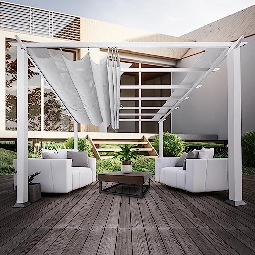 Paragon Outdoor PR11WTW Hinterhofstruktur, weiche Oberseite mit weißem Rahmen, Aspen Pergola, 30 x 30 cm, Off