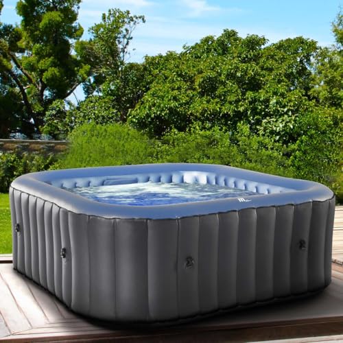Whirlpool aufblasbar BRAST MSpa Tekapo für 4 Personen 158x158cm In-Outdoor Pool 108 Massagedüsen Energiespar-Timer Heizung Aufblasfunktion per Knopfdruck Bubble Spa Wellness Massage