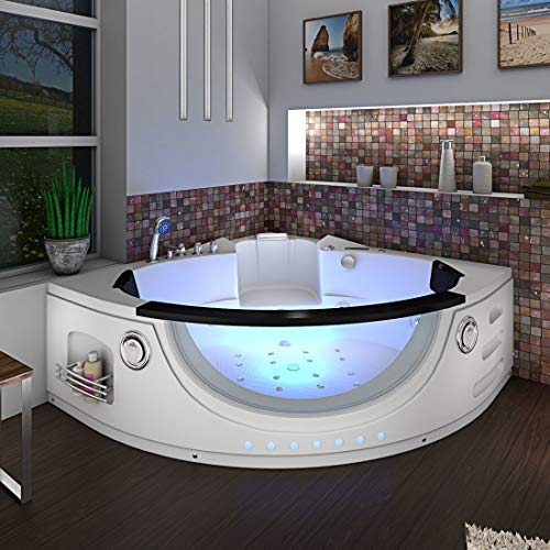 Whirlpool Pool Badewanne Eckwanne Wanne A1506H-ALL 152x152cm Reinigungsfunktion, Selfclean:aktive Schlauch-Reinigung +90.-EUR