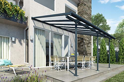 Hochwertige ALU Terrassenüberdachung/Veranda - 420 x 300 (BxT) / Überdachung Sierra Grau