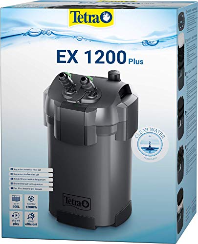 Tetra Aquarium Außenfilter EX 1200 Plus - leistungsstarker Filter für Aquarien bis 500 L, schafft kristallklares fischgerechtes Wasser