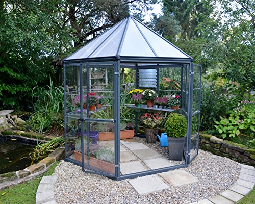 Palram OASIS HEXAGONAL 8 FT - GREY Gewächshaus, grau