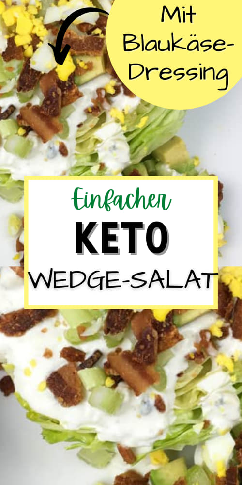 Einfacher Keto Wedge Salat mit Blauschimmelkäse-Dressing