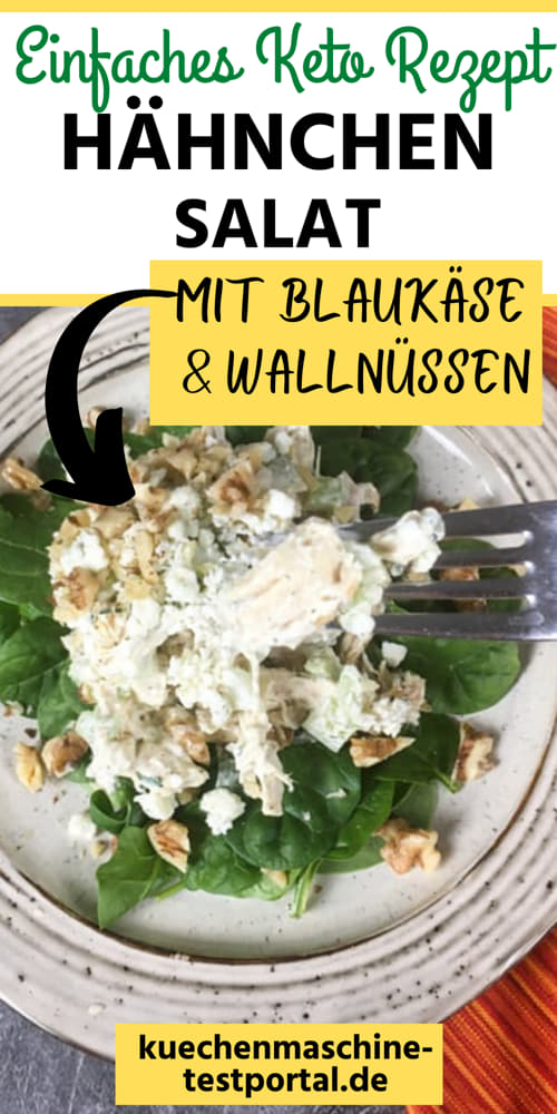 Hähnchensalat mit Blauschimmelkäse und Walnüssen Keto