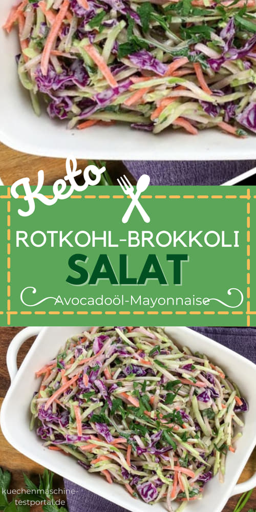 Knackiger Keto-Salat mit Rotkohl und Brokkoli