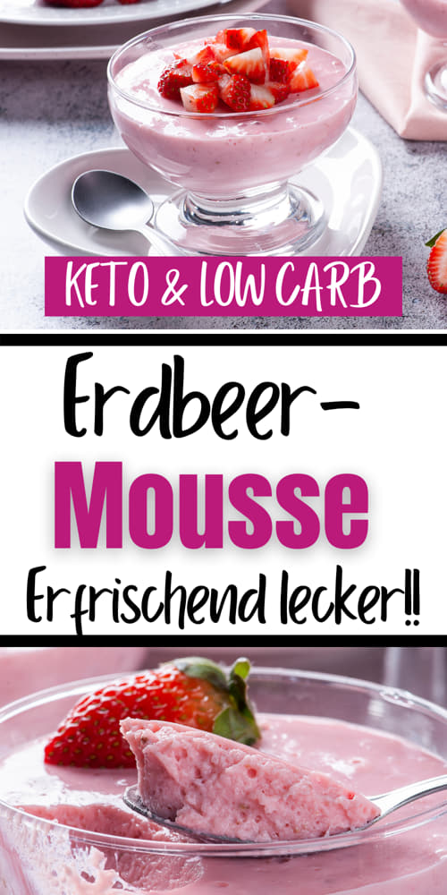 Keto & ​Low Carb Erdbeermousse Rezept