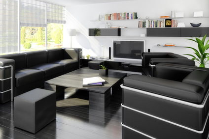 Leder Sofa schwarz - Stil: Italienische Designermöbel Schwarzes Leder Sofa