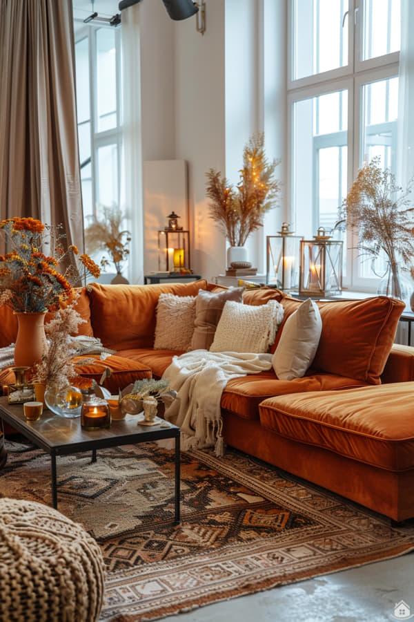 20+ Stilvolle Wohnzimmer-Ideen mit Cognac – Warme Eleganz modern ...