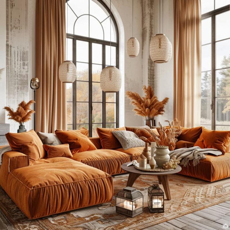 20+ Stilvolle Wohnzimmer-Ideen mit Cognac – Warme Eleganz modern ...