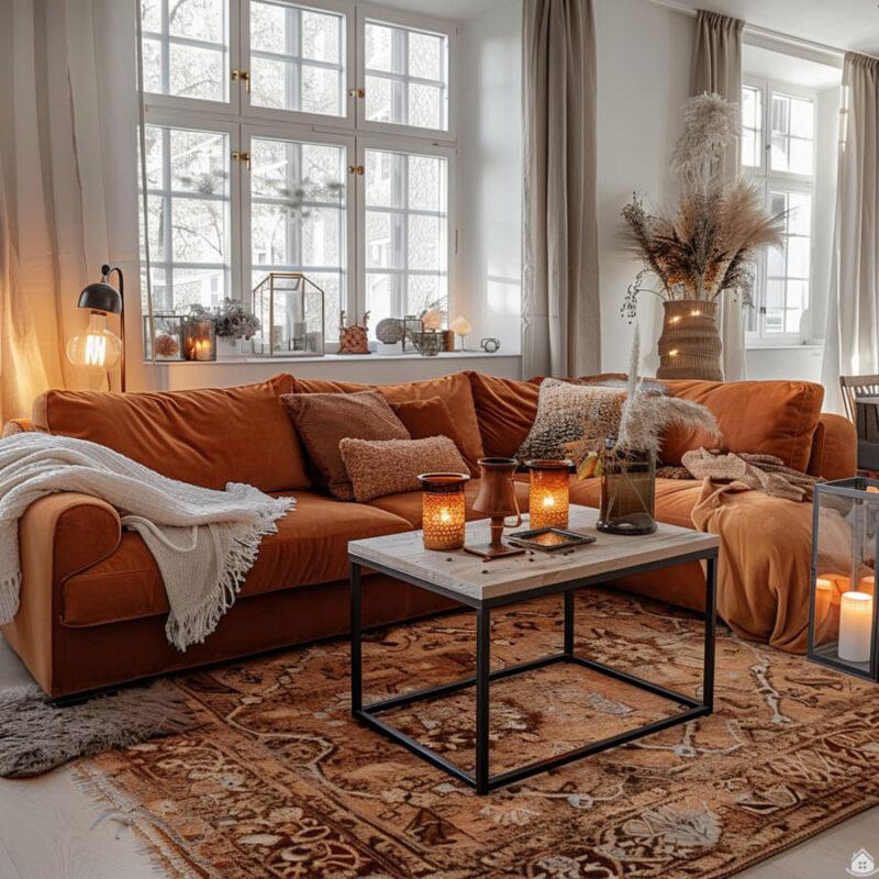 20+ Stilvolle Wohnzimmer-Ideen mit Cognac – Warme Eleganz modern ...