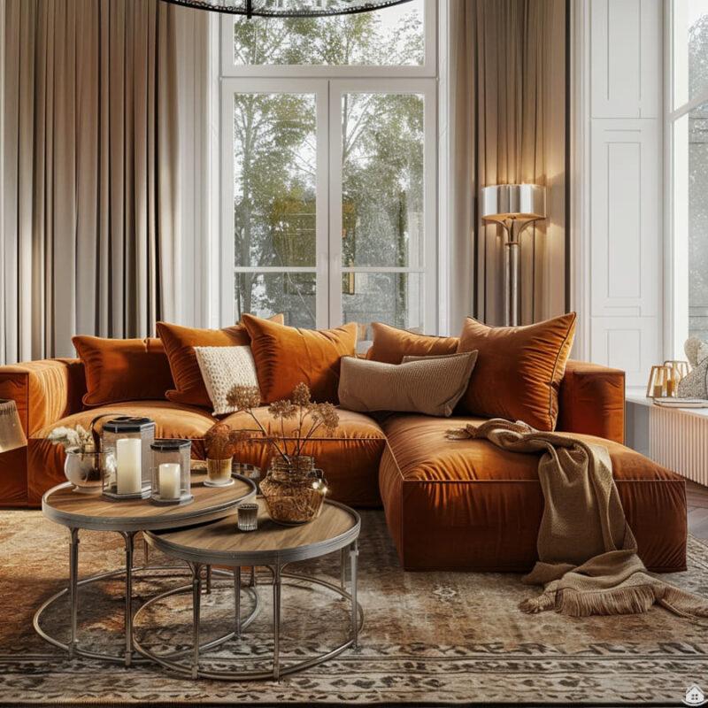 20+ Stilvolle Wohnzimmer-Ideen mit Cognac – Warme Eleganz modern ...