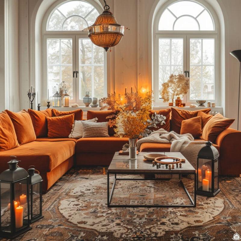 20+ Stilvolle Wohnzimmer-Ideen mit Cognac – Warme Eleganz modern ...