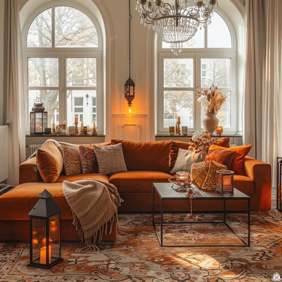 20+ Stilvolle Wohnzimmer-Ideen mit Cognac – Warme Eleganz modern ...
