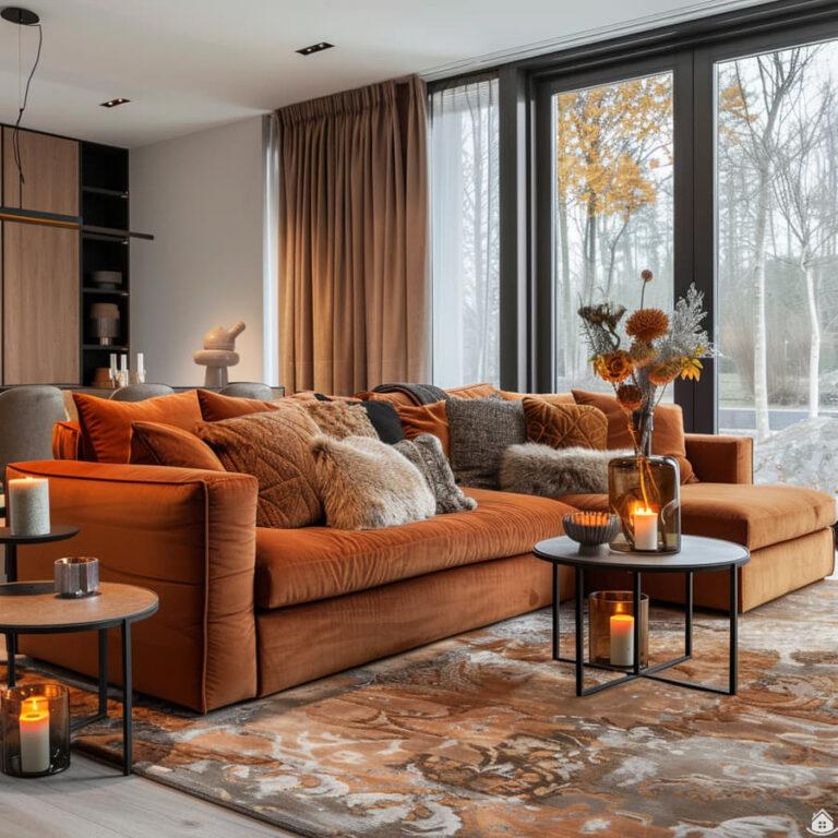 20+ Stilvolle Wohnzimmer-Ideen mit Cognac – Warme Eleganz modern ...
