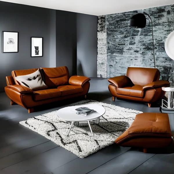 Leder Sofa Cognac