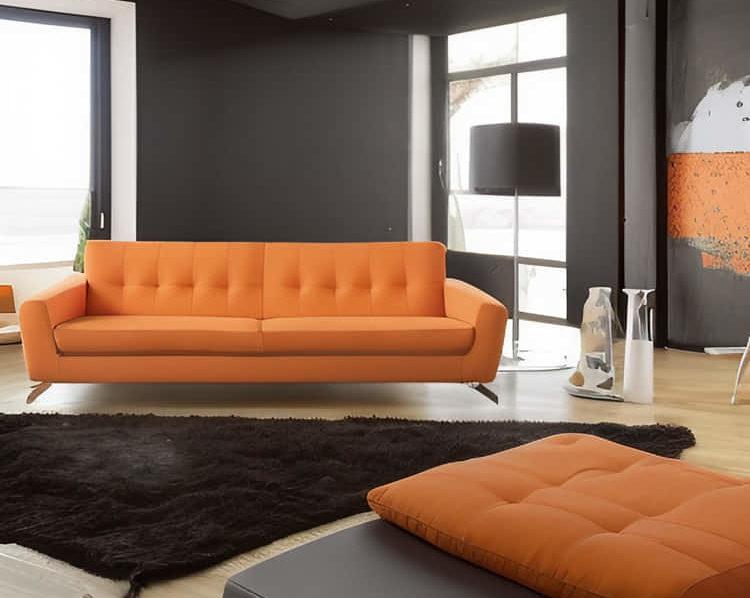 Sofa Orange Moderne Wohnzimmer Einrichtung
