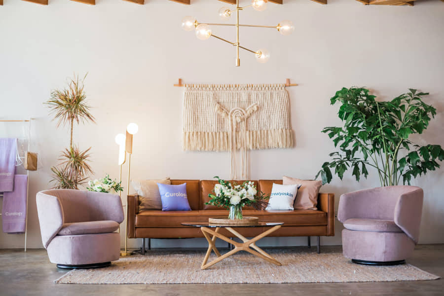 Wohnzimmer Sessel Violett Boho stil