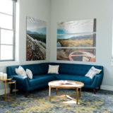 Ecksofa Blau