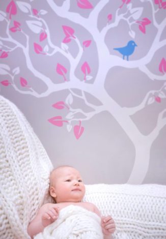 Babyzimmer Idee Wandgestaltung Baum