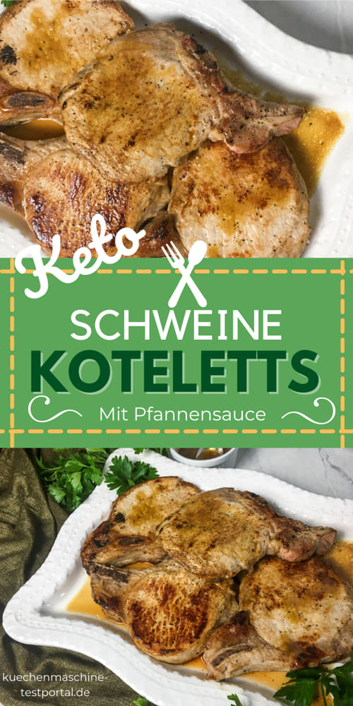 Keto-Schweinekoteletts mit Knochen und reichhaltiger Pfannensauce