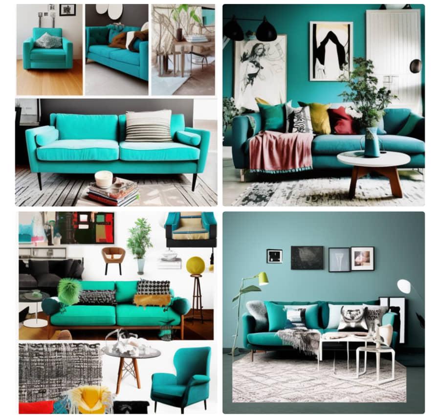 Big Sofa Türkis Einrichtung