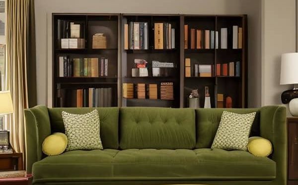 Cord-Sofas mit Schlaffunktion retro Stil