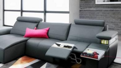 Ecksofa aus Leder mit Relaxfunktion