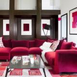 Wohnlandschaft Samt Rubin Rot