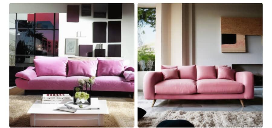 big sofa in rosa minimalistische Wohnzimmereinrichtung